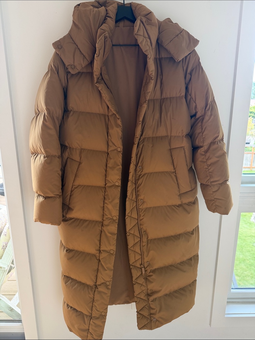 lululemon athletica Long Quilted Wonderpuff Coat in Camel Brown